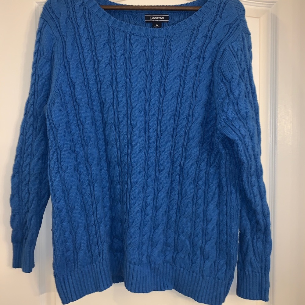 Women’s Land End Blue Sweater Size 1X
